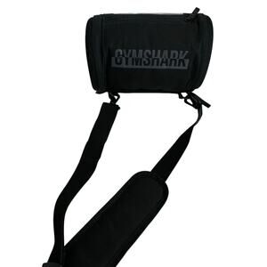 Gymshark Mini Barrel Bag Black Crossbody Strap Zipper Pockets